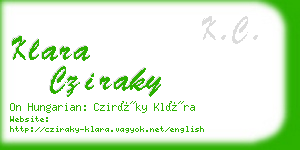 klara cziraky business card